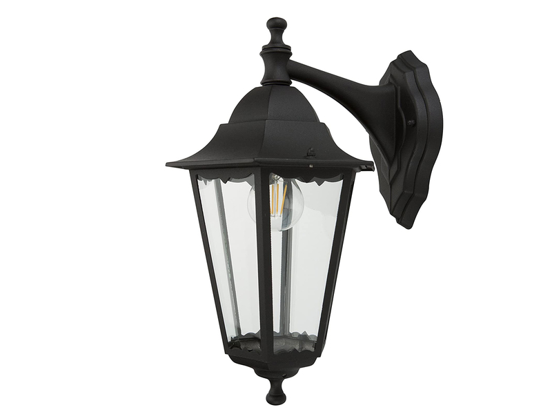 Außenwandleuchte Laterne CLASSICO schwarz, Fassadenbeleuchtung mit LED