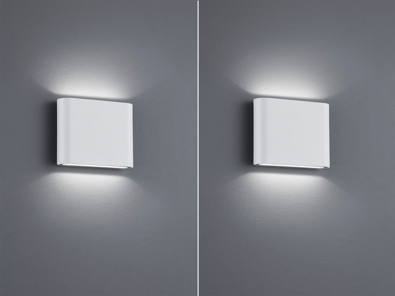 LED Außenwandlampe Up and Down Light Weiß 11,5cm - 2er Set für Hausbeleuchtung