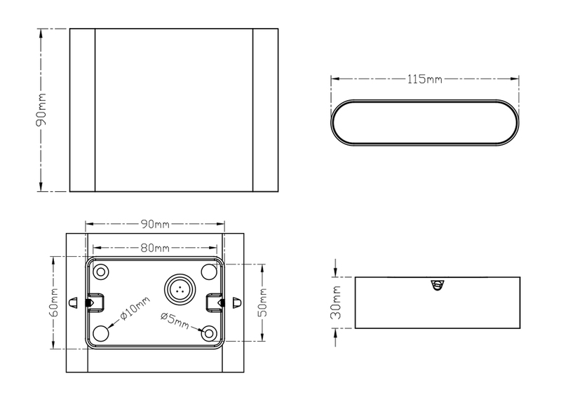 2er SET LED Außenwandleuchten Up and Down Light Weiß, Breite 11,5cm