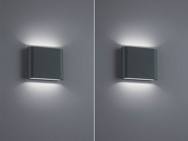 LED Außenwandlampe Up and Down Light Anthrazit 11,5 - 2er Set Hausbeleuchtung