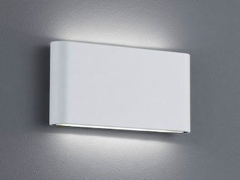 LED Außenwandleuchte THAMES Up and Down Light in Weiß 17,5cm breit