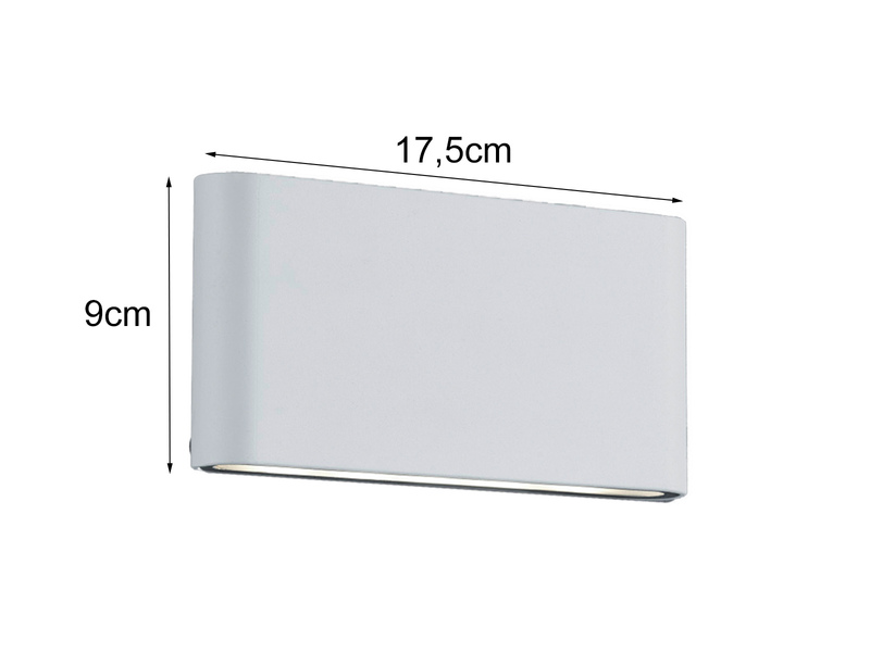 LED Außenwandlampe Up and Down Light Weiß 17,5cm - 2er Set für Hausbeleuchtung