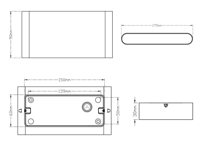 2er SET LED Außenwandleuchten Up and Down Light Weiß, Breite 17,5cm