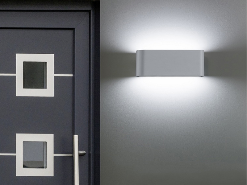 LED Außenwandleuchten Up Down Light, IP54, Grau, 17,5cm -2er Set