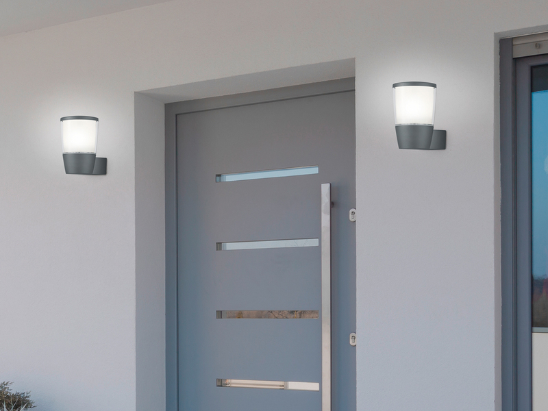 Moderne LED Außenwandleuchte Laterne SHANNON anthrazit, Außenbeleuchtung IP54
