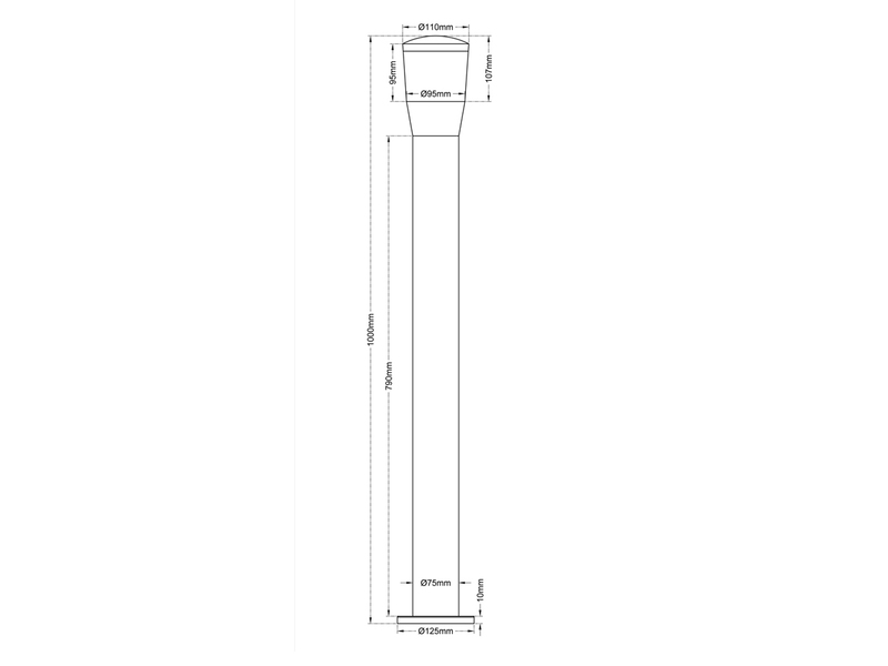 Moderne LED Wegeleuchte SHANNON Anthrazit, Höhe 100 cm