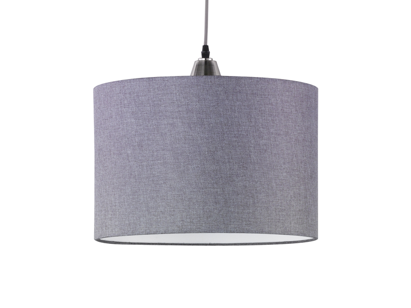 LED Pendelleuchte 1 flammig mit grauem Stoffschirm, Ø 40cm