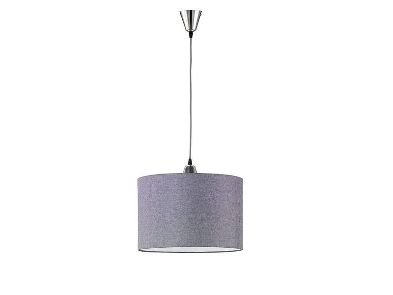 LED Pendelleuchte 1 flammig mit grauem Stoffschirm, Ø 40cm
