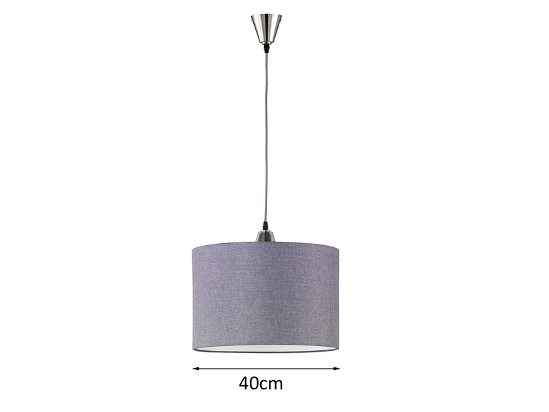 LED Pendelleuchte mit Stoff einflammig Ø40cm in Grau