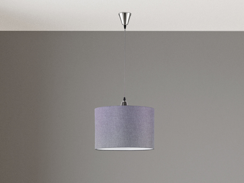 LED Pendelleuchte 1 flammig mit grauem Stoffschirm, Ø 40cm