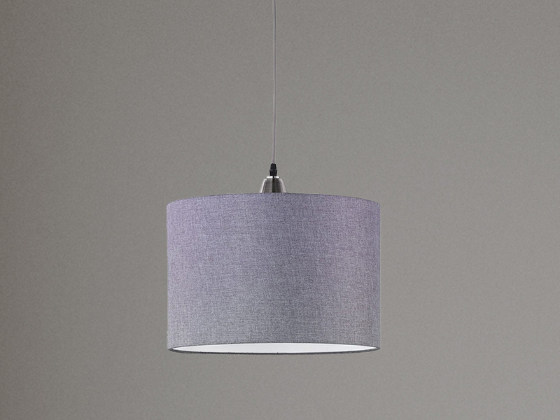 LED Pendelleuchte 1 flammig mit grauem Stoffschirm, Ø 40cm