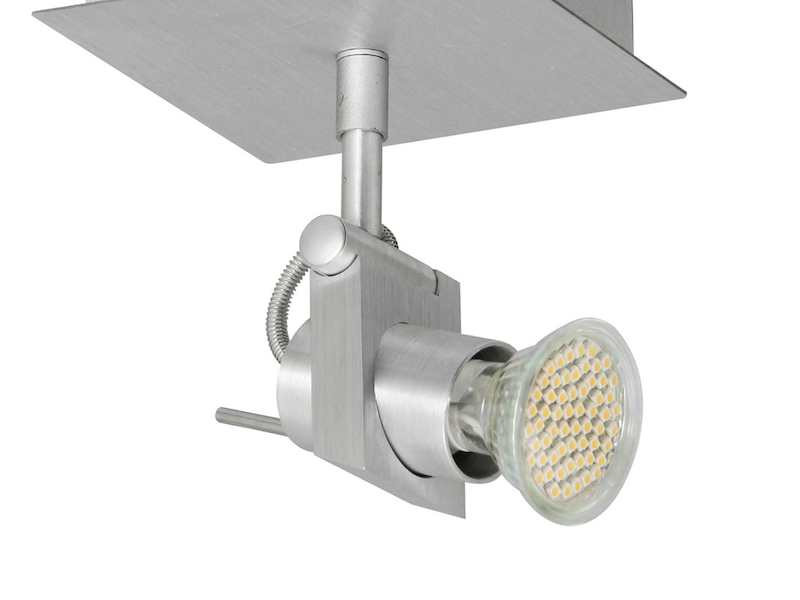 Dreh-/schwenkbarer LED Deckenspot 2er Set, Aluminium gebürstet, inkl. LED LM