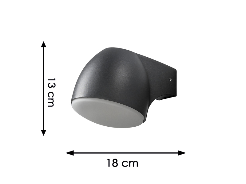 Außenwandleuchte Downlight FERRERA Alu schwarz, mit High Power LED, Höhe 13cm