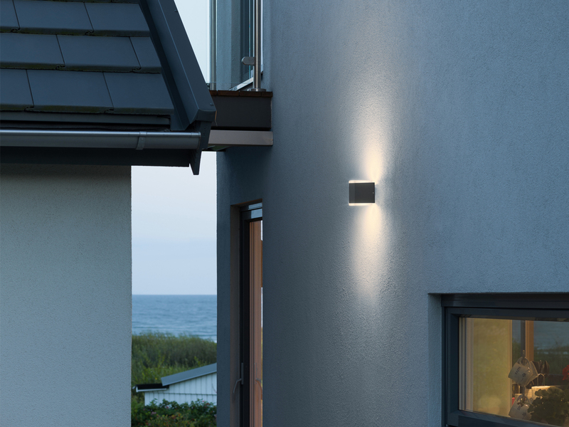 LED Außenwandleuchte MONZA Aluminium in Anthrazit, 2x 6 W, 1100 Lm, IP54