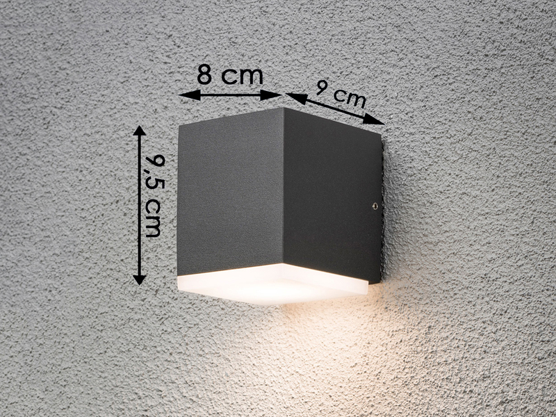 LED Außenwandleuchte MONZA Aluminium in Anthrazit, 1x 6W, 550 Lm, IP54