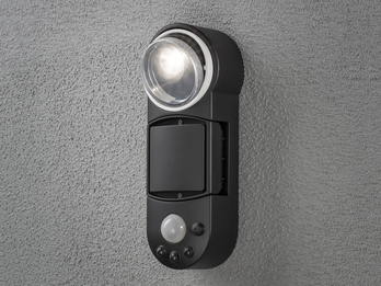 LED Außenwandleuchte PRATO mit Bewegungsmelder & Batterie, Schwarz, H 26cm