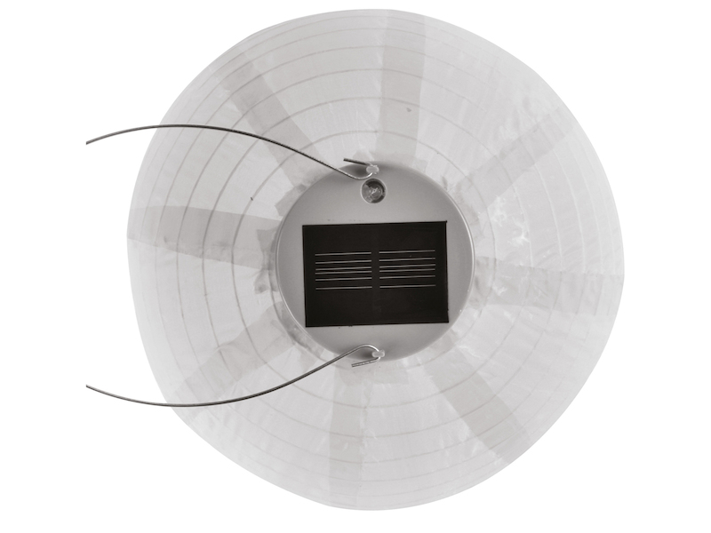 Weiße Solarlaterne Gartenlampion mit LED, Ø 25cm, Ein/Ausschalter, Wetterfest