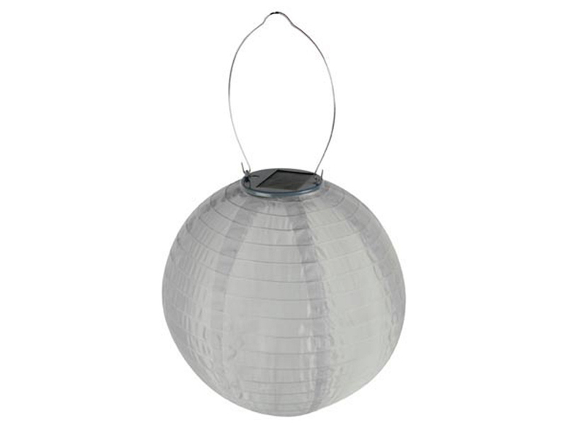 2er Set Solarlaterne Gartenlampion LED weiß, Ø 25cm, Ein/Ausschalter, Wetterfest
