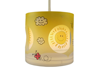 Kinderzimmer Pendelleuchte Lampenschirm drehend Motiv Sonne – tolle Lichteffeke