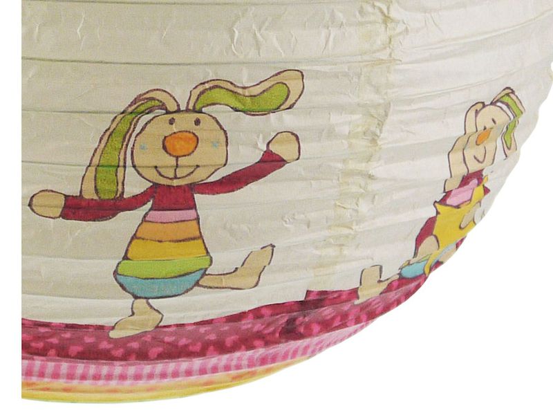 Papier Lampenschirm fürs Kinderzimmer mit fröhlichem Rabbit Motiv Ø 40cm