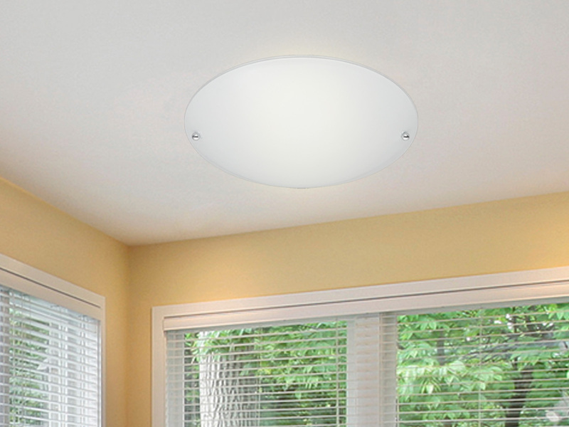 LED Deckenlampe mit Glas Lampenschirm Weiß matt, Ø 25cm