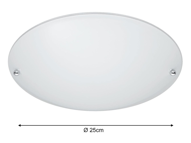 LED Deckenlampe mit Glas Lampenschirm Weiß matt, Ø 25cm