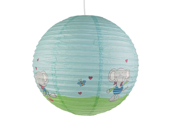 Papier Lampenschirm fürs Kinderzimmer mit fröhlichem Elefanten Motiv Ø 40cm