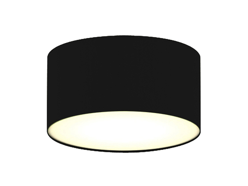 LED Deckenleuchte Stoff Schwarz / Abdeckung satiniert, Ø 20cm