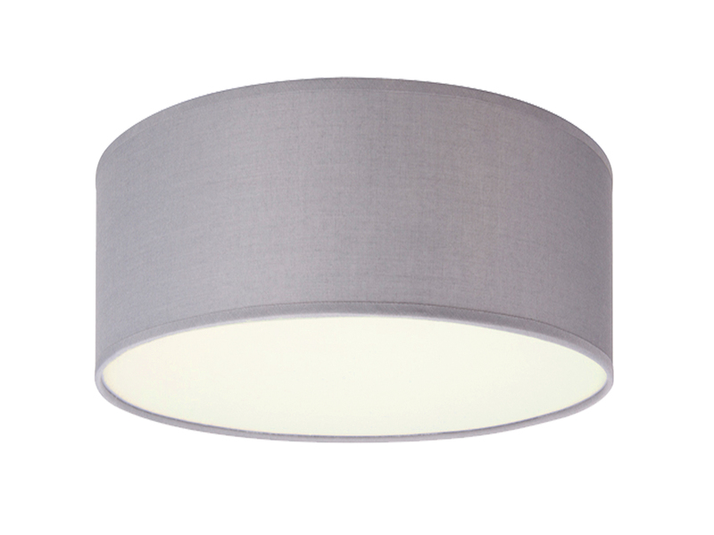 LED Deckenleuchte Stoff Grau / Abdeckung satiniert, Ø 20cm