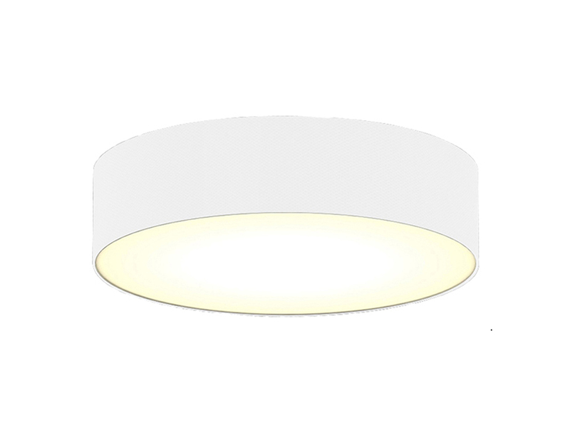 LED Deckenleuchte Stoff Weiß / Abdeckung satiniert, Ø 30cm