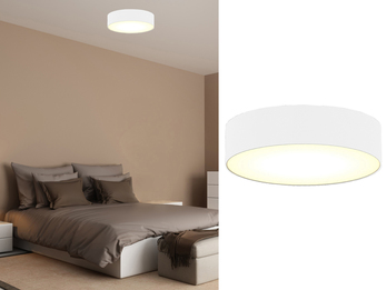Deckenlampe mit LED, Stoff weiß/satinierte Abdeckung, Ø 30 cm, CEILING DREAM