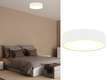 LED Deckenleuchte Stoff Weiß / Abdeckung satiniert, Ø 30cm