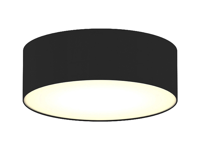 LED Deckenleuchte Stoff Schwarz / Abdeckung satiniert, Ø 30cm