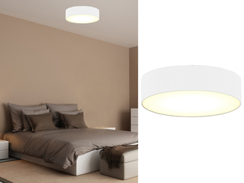 Deckenleuchte mit LED, Stoff weiß/Abdeckung satiniert, Ø 40cm, CEILING DREAM