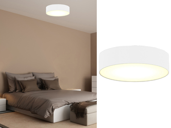 LED Deckenleuchte Stoff Weiß / Abdeckung satiniert, Ø 40cm