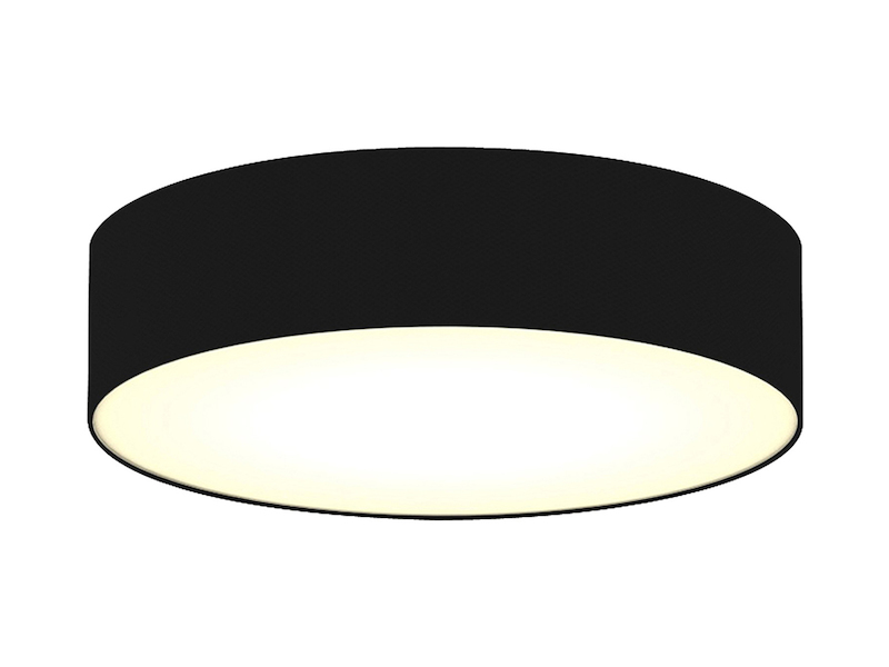 Deckenleuchte mit LED, Stoff schwarz/Abdeckung satiniert, Ø 40cm, CEILING DREAM