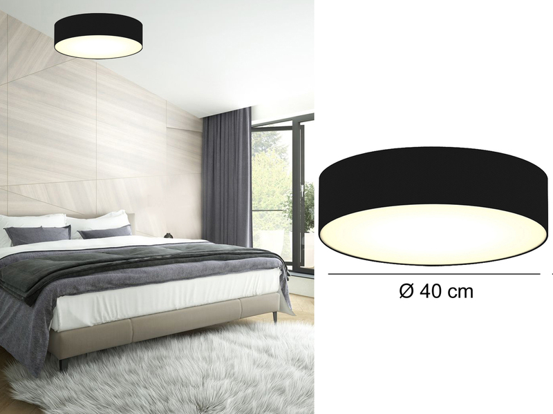 Textil-Deckenleuchte Ceiling Dream Deckenlampe Textilschirm Lampe schwarz 40cm 