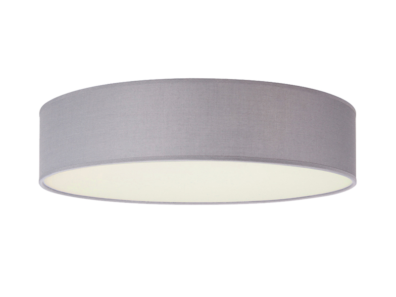 LED Deckenleuchte Stoff Grau / Abdeckung satiniert, Ø 40cm