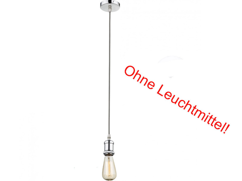 Vintage Schnurpendel für Hängelampe E27 max. 60W, Kabel 110cm Textil grau