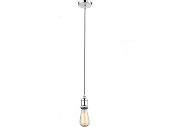 Vintage Schnurpendel mit E27 Filament LED, Kabel 110cm Textil grau
