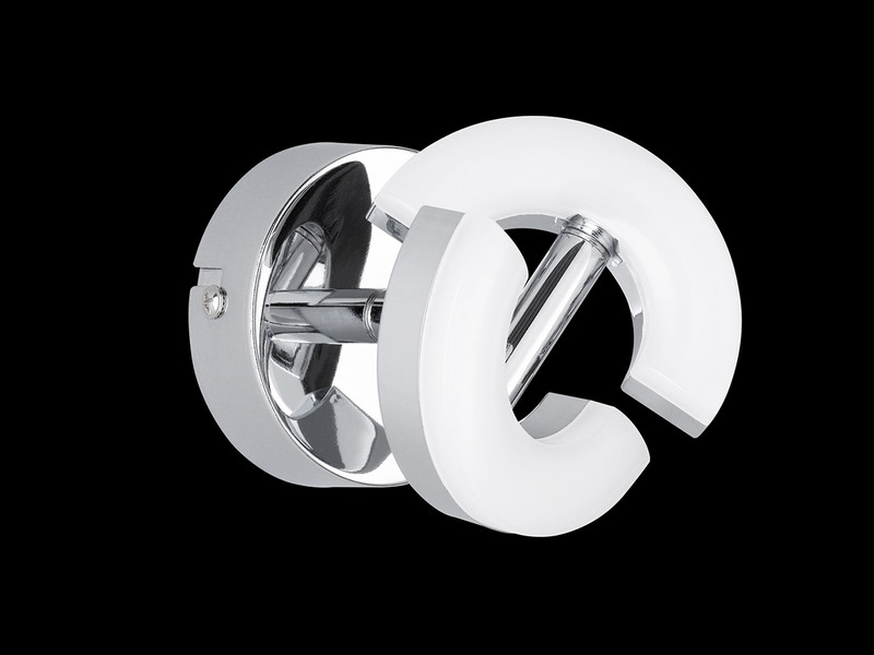 LED Wandspot DONUT Chrom, Spot drehbar, Breite 9cm