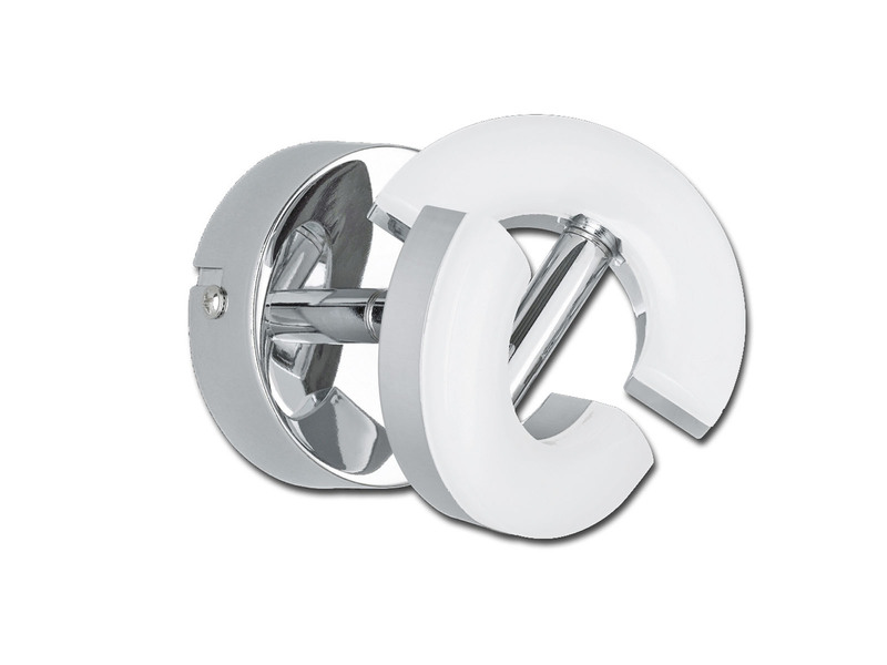 LED Wandspot DONUT Chrom, Spot drehbar, Breite 9cm