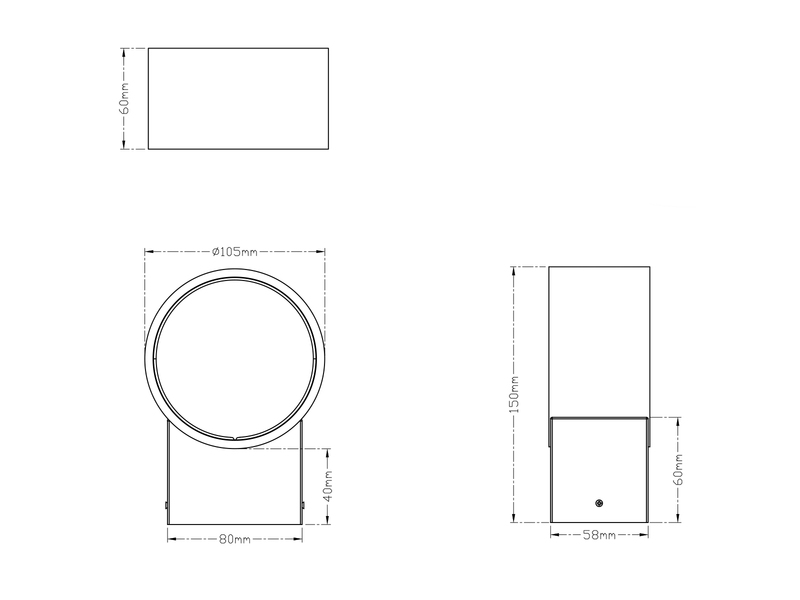 LED Wandleuchte LACAPO Weiß mit Up and Down Licht, Ø 10,5cm