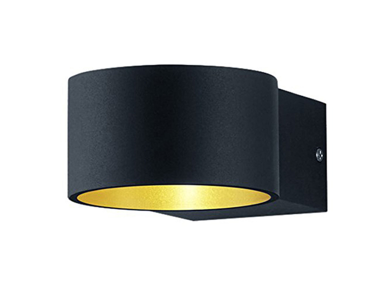 LED Wandleuchte LACAPO Schwarz Gold mit Up and Down Licht, Ø 10,5cm