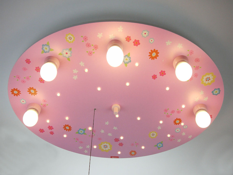 LED Kinder Deckenlampe bunte Blumen mit LED-Schlummerlicht