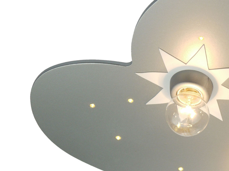 Kinder Deckenleuchte Wolke, Titan mit Sternen Zugschalter für LED-Schlummerlicht