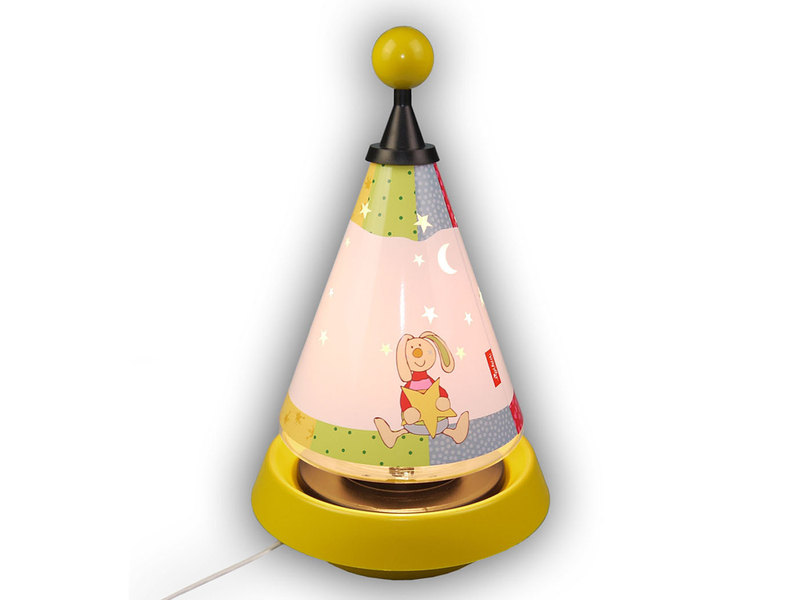 Tischlampe Kinderzimmer Carrousel projiziert Mond und Sterne ins Kinderzimmer
