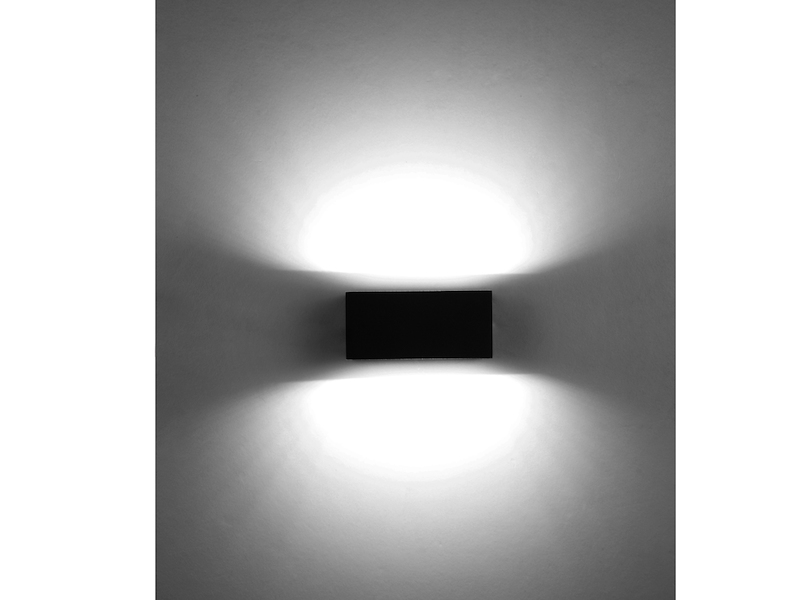 Eckige LED Up and Down Außenwandlampen 2er SET aus ALU Anthrazit, 14cm breit