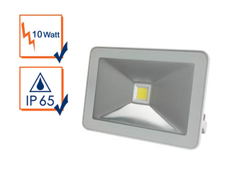 Strahler weiß mit 10W LED warmweiß, Befestigungsbügel, flaches Design, IP65