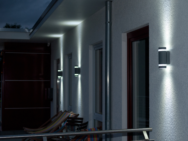 Moderne LED Außenwandleuchte FOCUS, Aluminiumguss, GU10 , Fassadenbeleuchtung